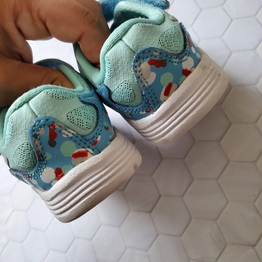 Nike Fusion x TDV Toddler‎ Girl 5 Blue Spot Dot No-Tie Sneaker Shoes